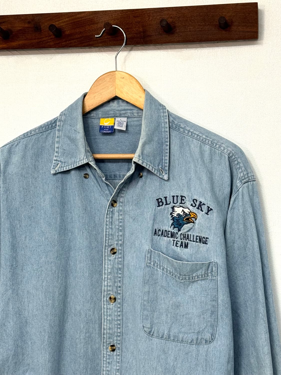 00s Port&Company denim shirt/T62 상품이미지2