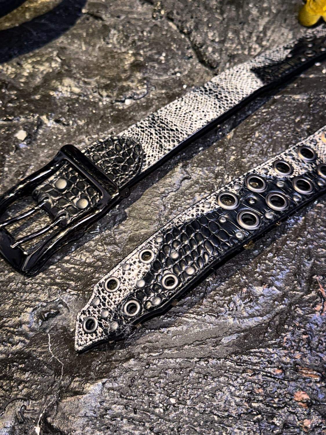 Doublefocus – Leather patchwork belt 상품이미지4