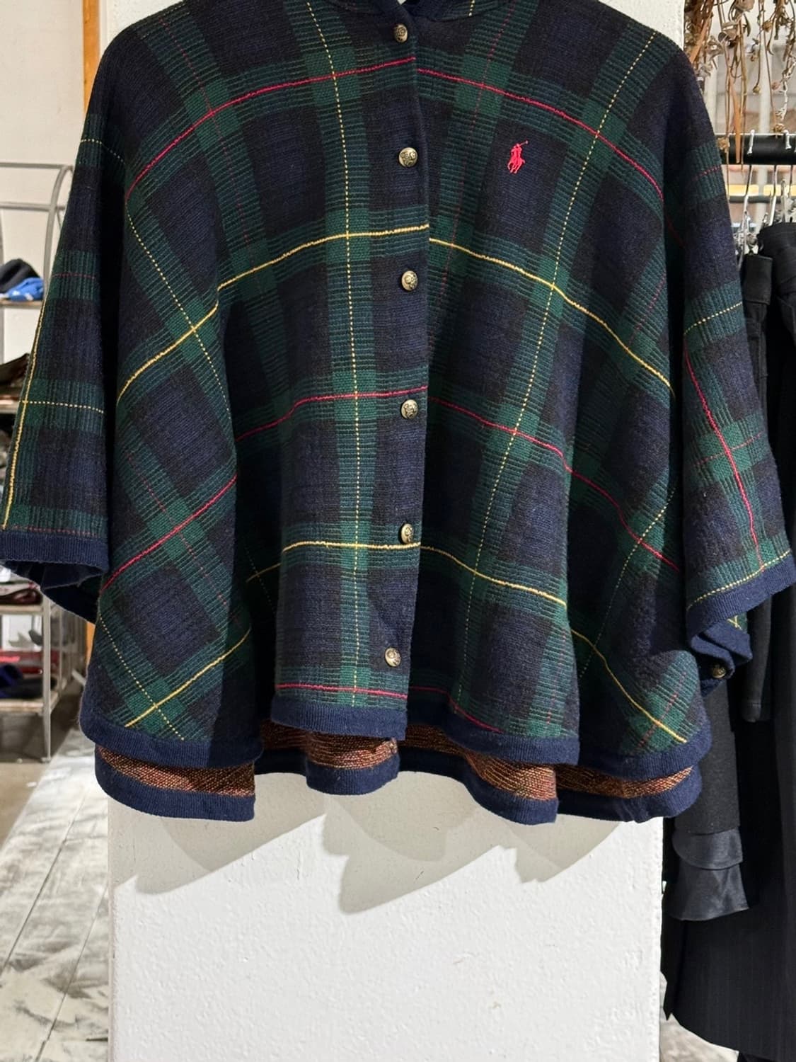 폴로 랄프로렌 키즈 울 혼방 체크 후드 판초 상품이미지5