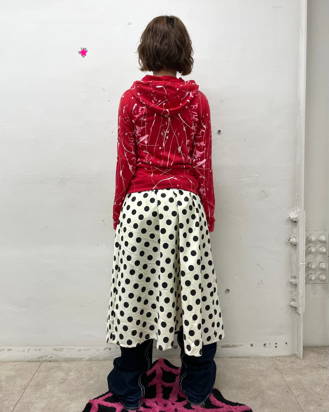 Pink Painting Red Hooded Zip-Up 상품이미지5