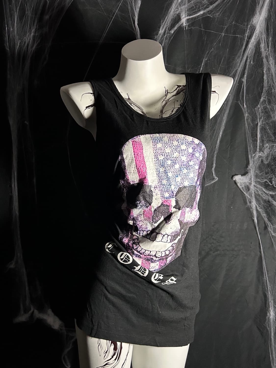 usa skull cubic punk sleeveless 상품이미지1