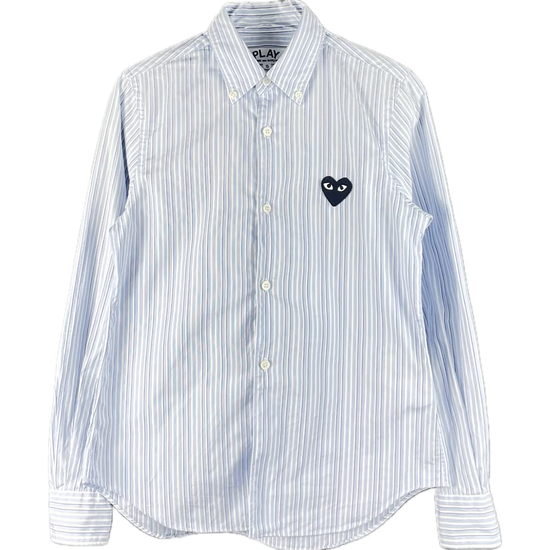 [S] 꼼데가르송 플레이 블랙 하트 와펜 스트라이프 여성 셔츠 상품이미지1