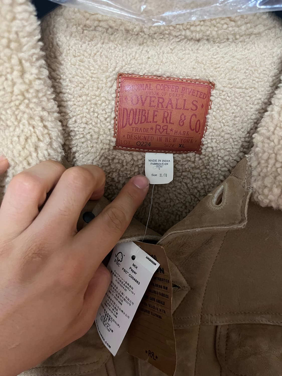 새상품 더블알엘 시어링 무스탕 xl 상품이미지6