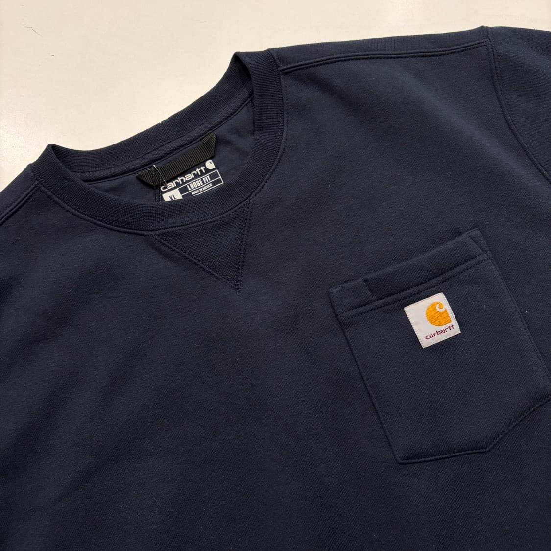 [XL] 칼하트 포켓 스웻 맨투맨 네이비 D605 상품이미지3