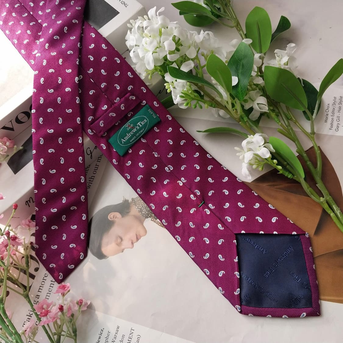 앤드류스타이 실크 페이즐리 패턴 넥타이 8.3cm A+등급 K2056 상품이미지4