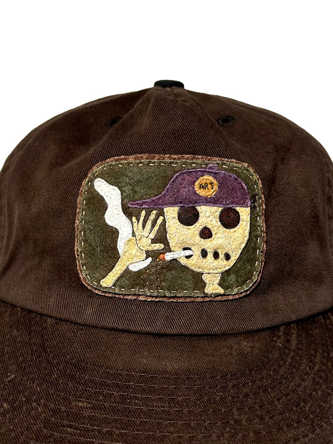 빈티지 스컬 패치 모자 볼캡 핸드메이드 커스텀 제작 상품이미지3