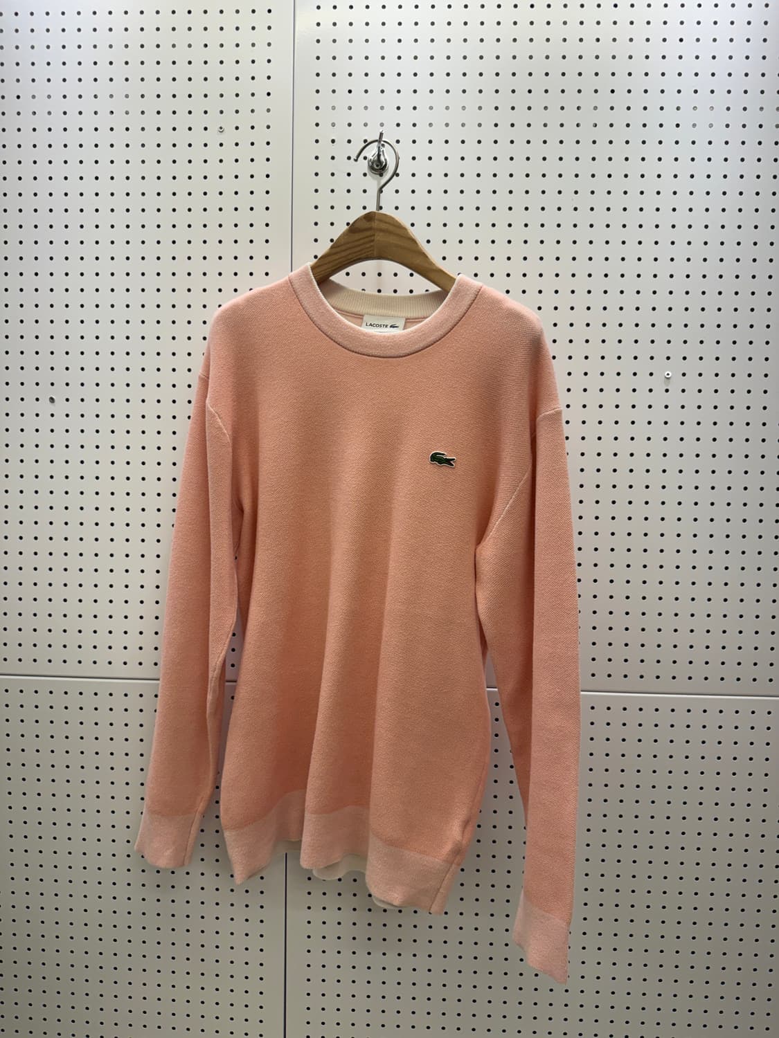 라코스테 크록 로고 라운드 니트 핑크 U1698 상품이미지2