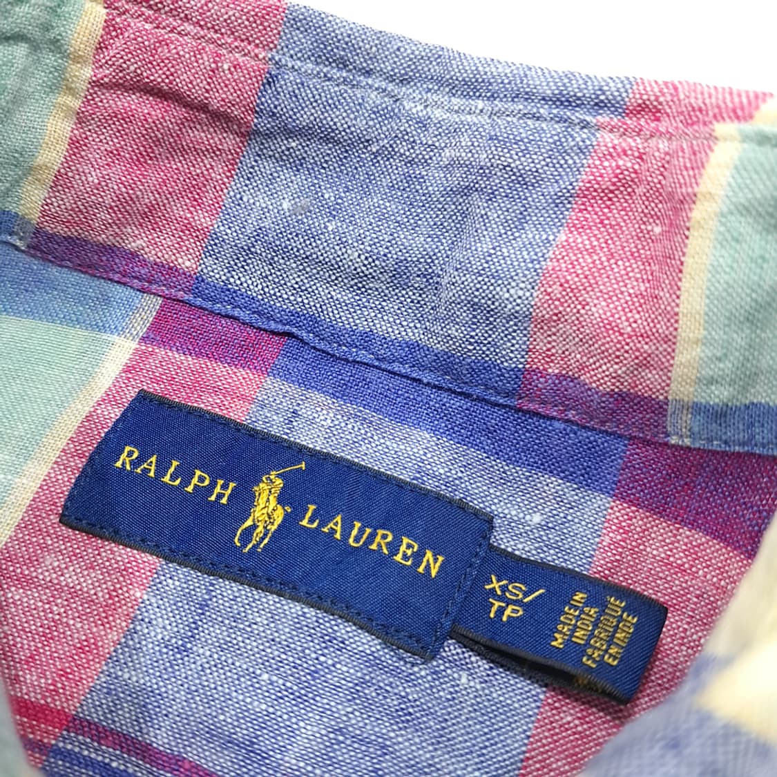 CL851 XS 폴로 00s 린넨 버튼다운 마드라스 체크 셔츠 남방 상품이미지3