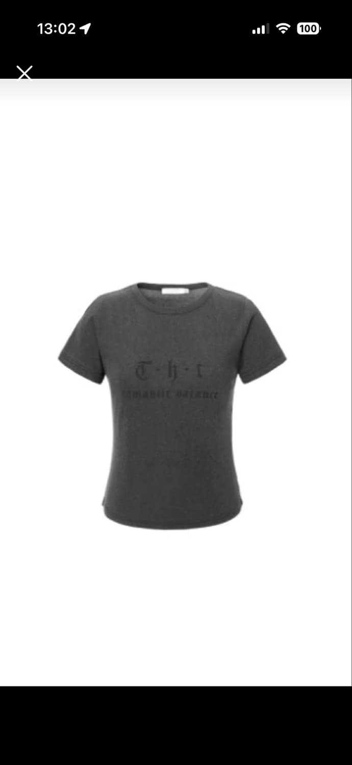 쓰리타임즈 vintage lettering tee 차콜 상품이미지1