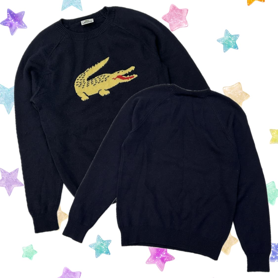 🧶라코스테 네이비 빅로고 니트 🧶봄 가을 베이직 자수  상품이미지1