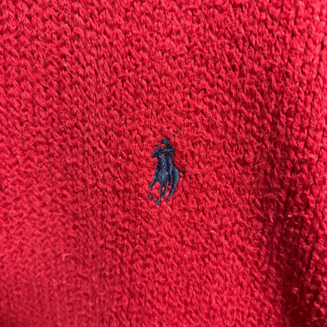 폴로 랄프로렌 코튼 반집업 니트 / 레드, L 상품이미지6