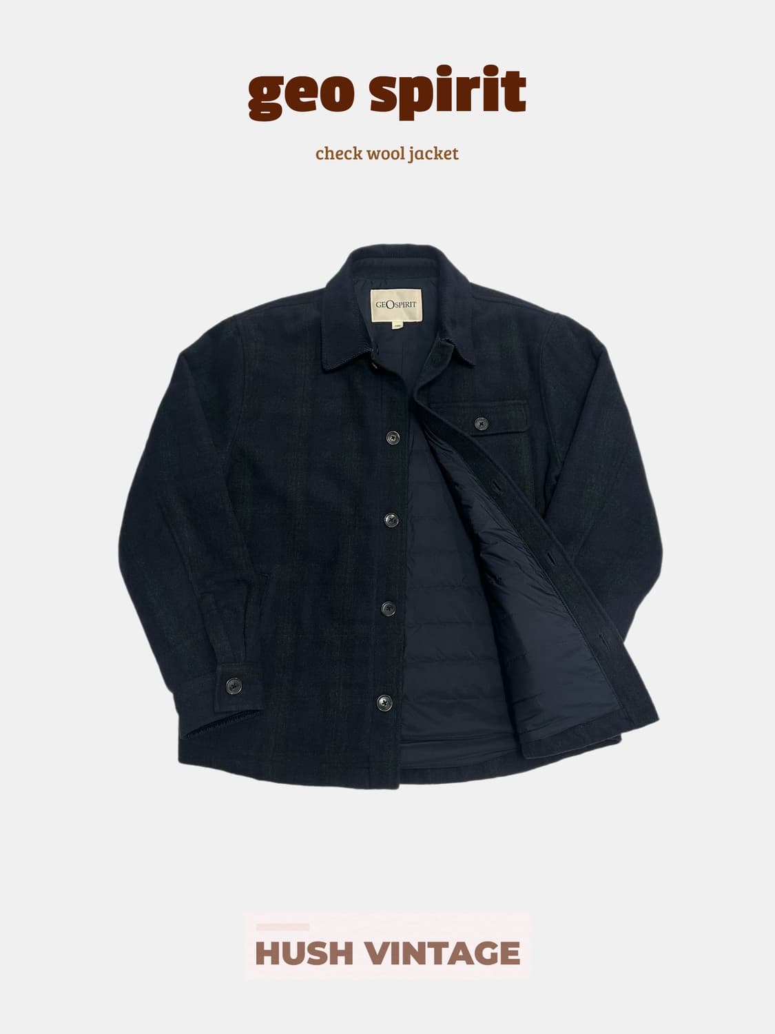 지오스피릿 체크 모직 자켓 상품이미지1