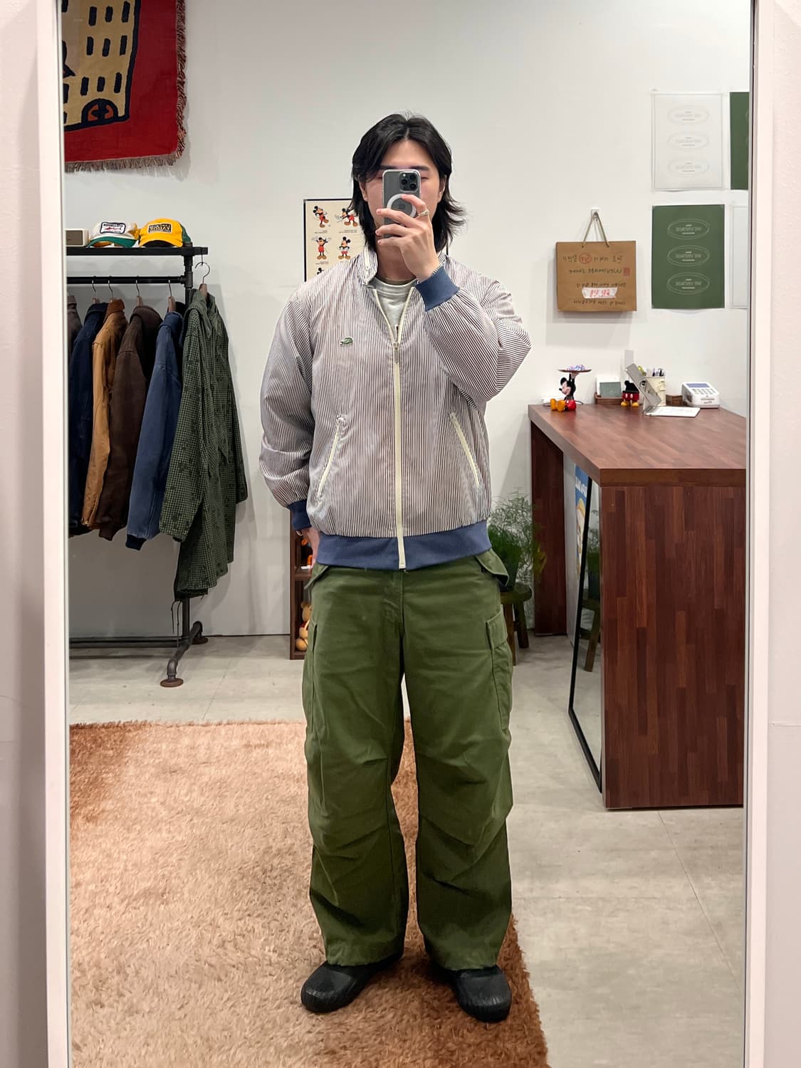 90s Lacoste 라코스테 스트라이프 블루종 자켓 상품이미지2