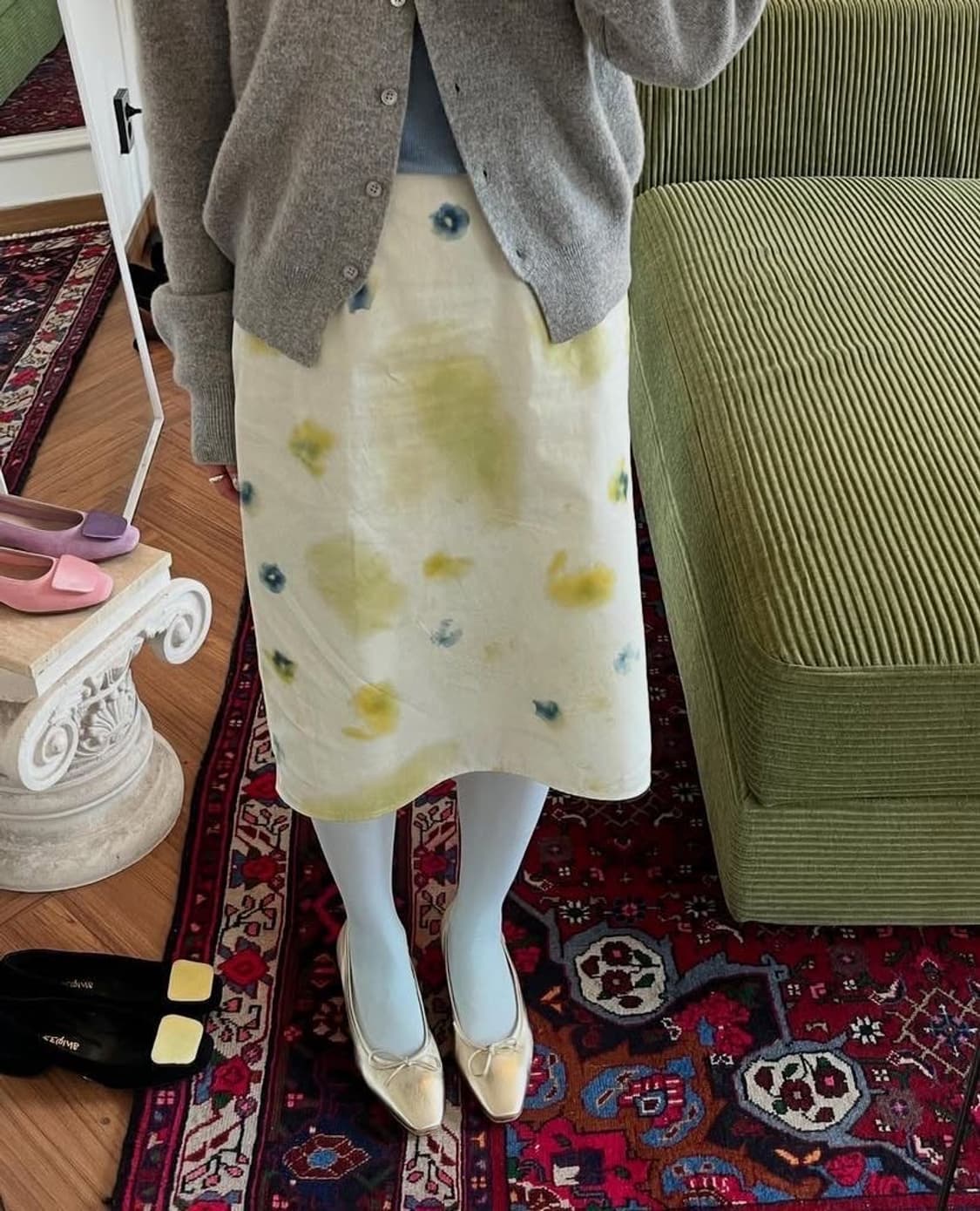 (구해요) 티크 teak 팬지 스커트 그린 구해요 상품이미지2