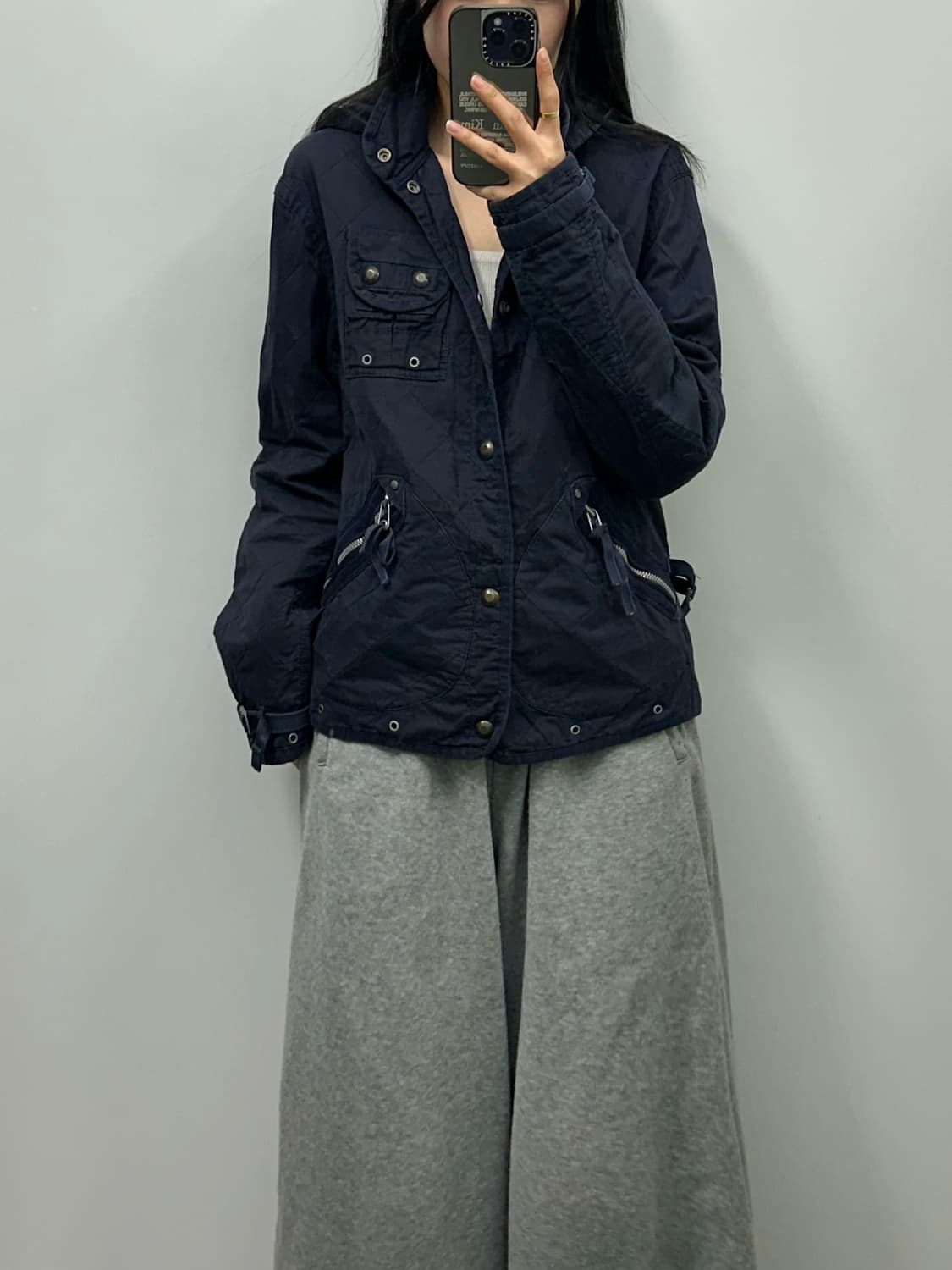 폴로 랄프로렌 네이비 유틸리티 퀼팅 후드 밀리터리 자켓 상품이미지1