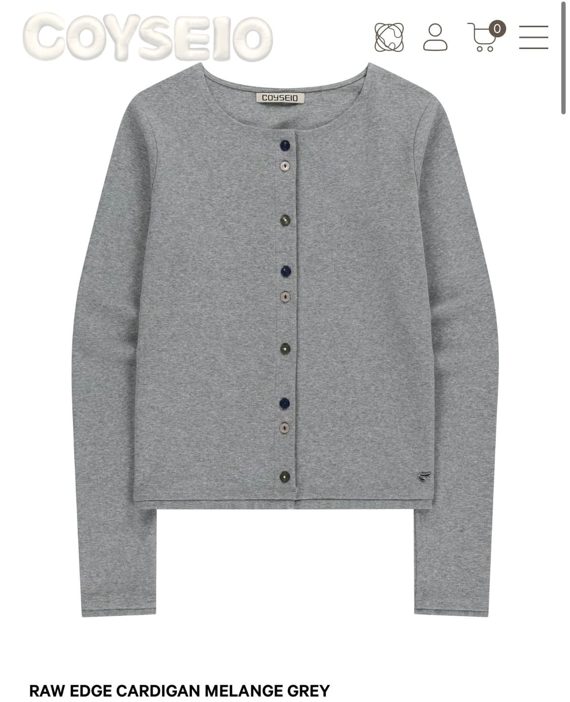 Coyseio Raw edge cardigan melange grey 상품이미지1