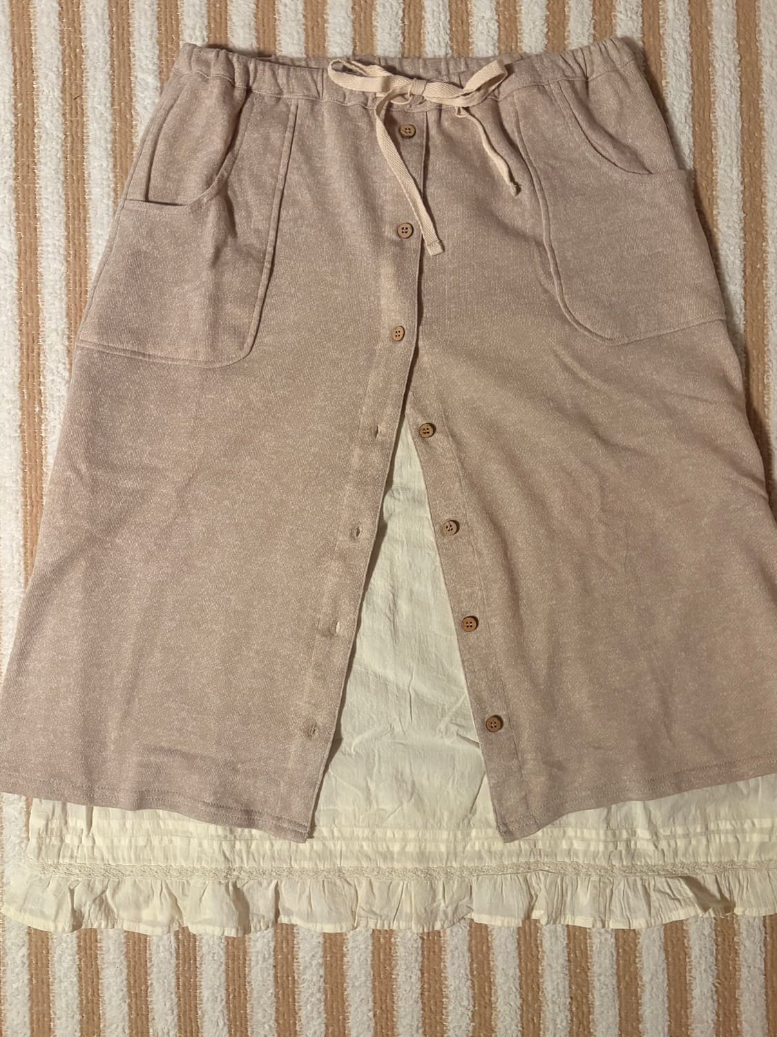 일본 빈티지 바선생 리본 치마 모리걸 면치마 상품이미지1