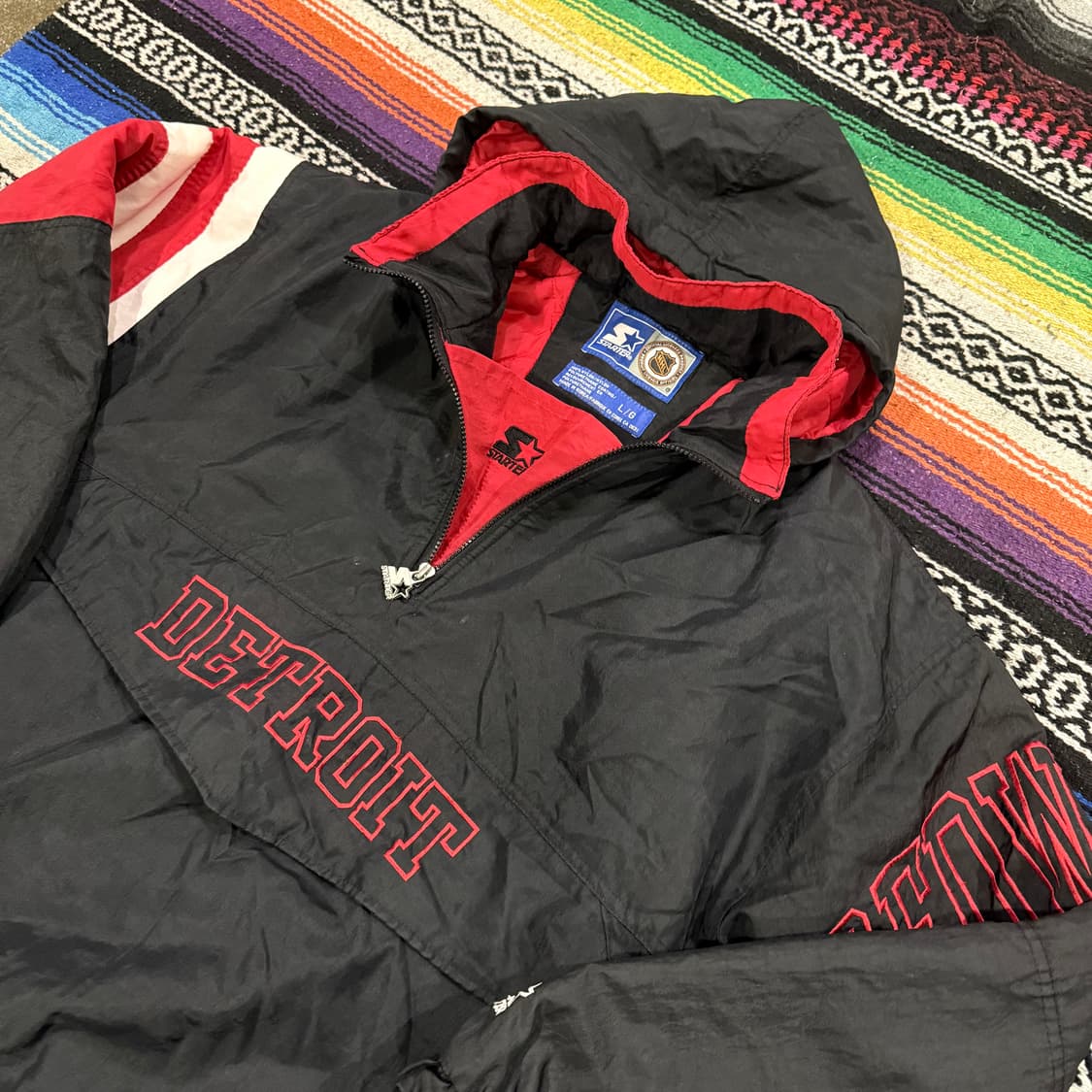 90‘s 디트로이트 레드윙스 스타터 아노락 110-115 상품이미지2