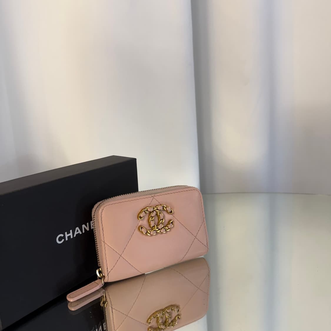 [정품] 샤넬 AP0949 19 지퍼 코인 지갑 램스킨 핑크 금장 상품이미지2