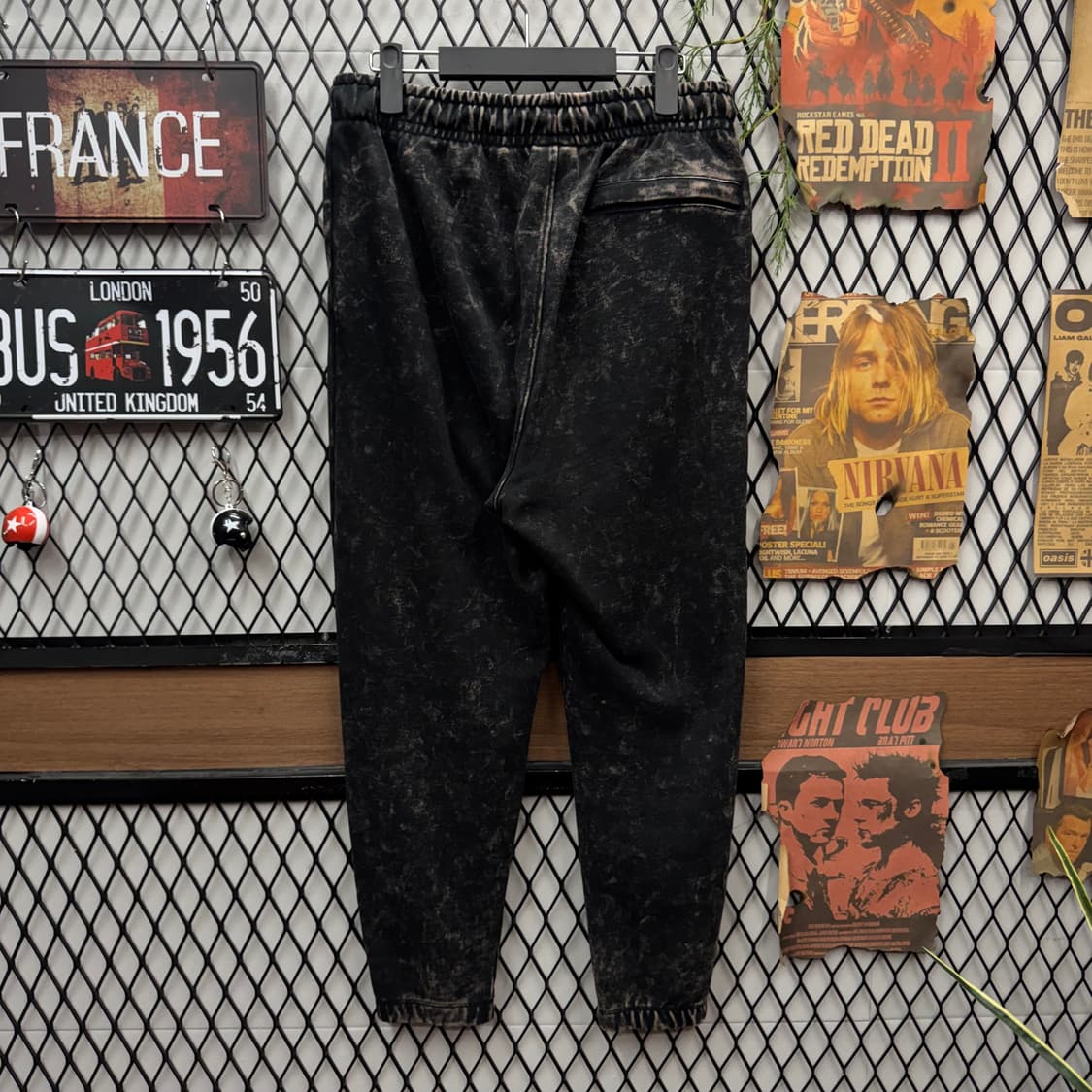 조던 에센셜 스테이트먼트 워시드 플리스 팬츠 전면 로고 포인트 블랙 상품이미지2