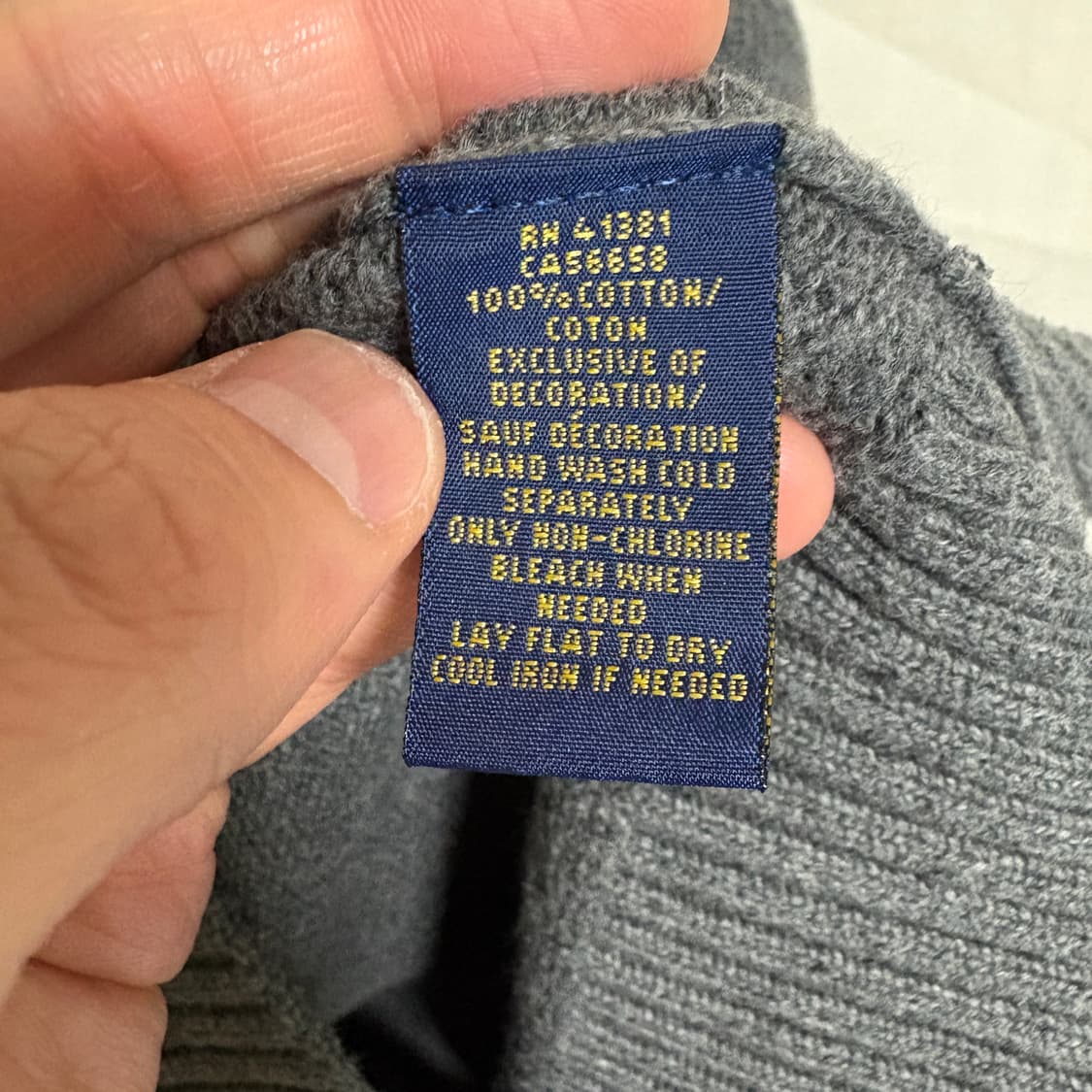 폴로 랄프로렌 버튼 하이넥 코튼 니트 / 그레이, L 상품이미지9