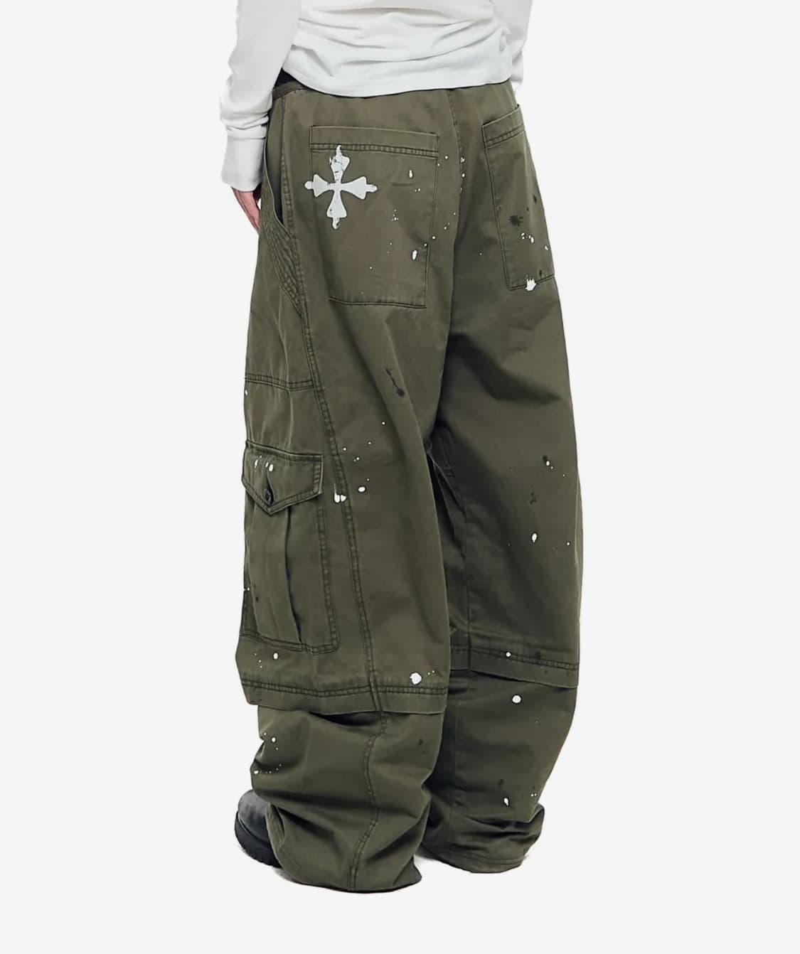 아캄 Aakam Painted Military Cargo Pants 카키 상품이미지3