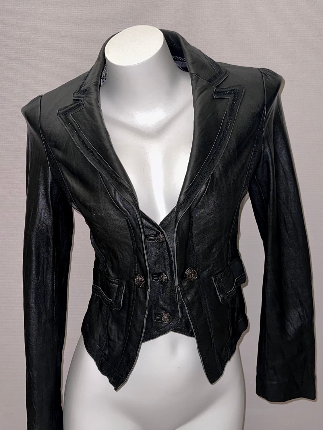 빈티지 양가죽 크롭 버튼 자켓 상품이미지2