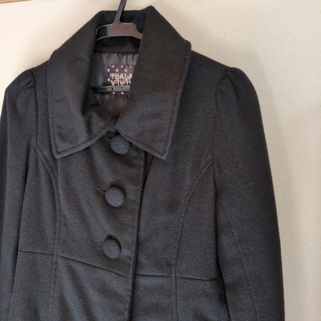 트랄라라 리본 레이스 블랙 코트 상품이미지1