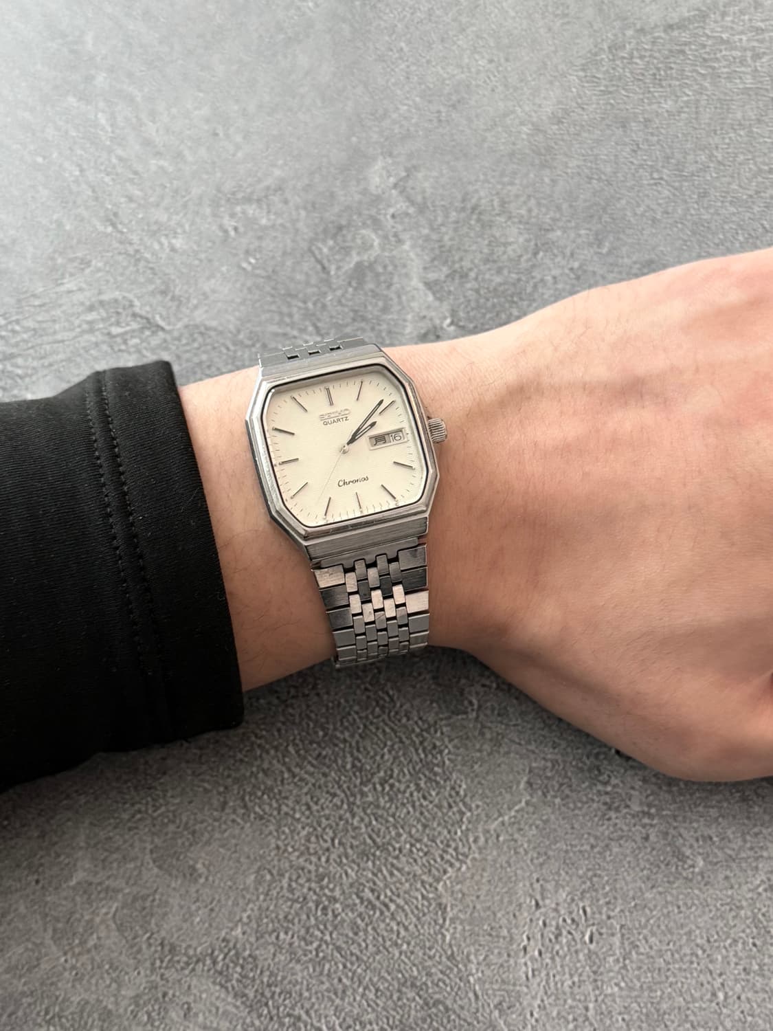 세이코 Seiko Chronos 쿼츠 스퀘어 데이 데이트 상품이미지5