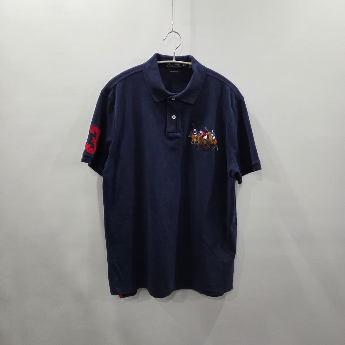 폴로랄프로렌 멀티빅포니 피케 카라 반팔티 네이비 L  상품이미지1