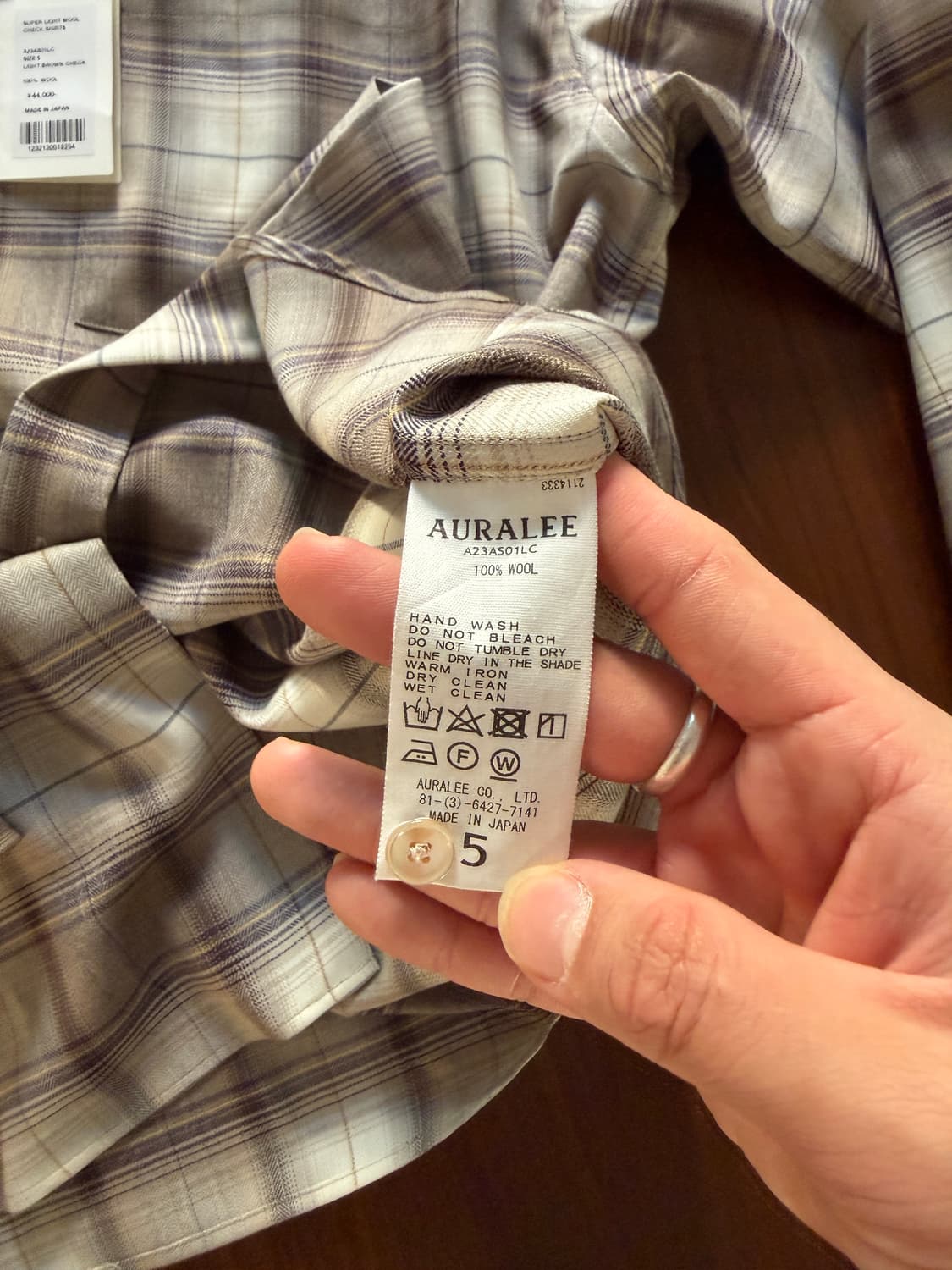 오라리 23aw 슈퍼 라이트 울 체크 셔츠 상품이미지4