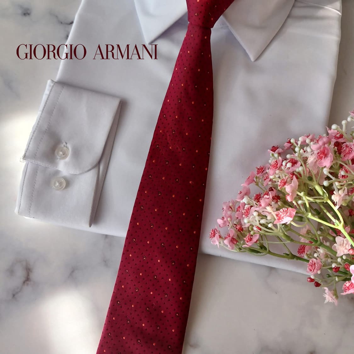 조르지오 아르마니 실크 버건디 패턴 넥타이 9cm A+등급 A19214
 상품이미지1