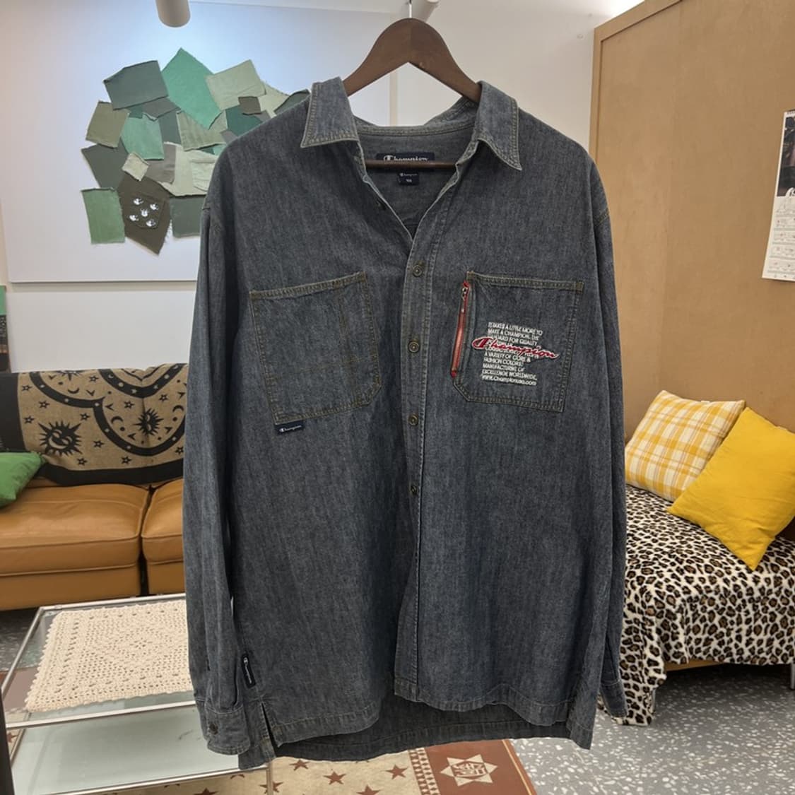 챔피온 U.S.A 어센틱 레트로 펑크 데님 셔츠 105 C10150 상품이미지3