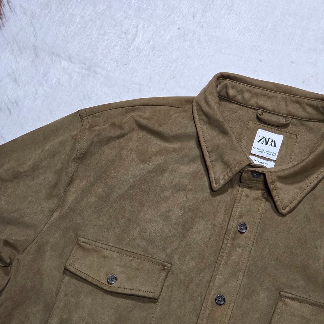 자라 브라운 스웨이드 셔츠 상품이미지2