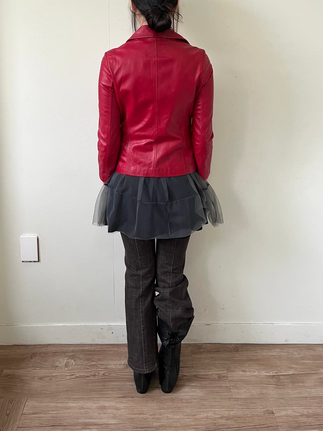 Instinct 레드 레더 자켓 상품이미지10