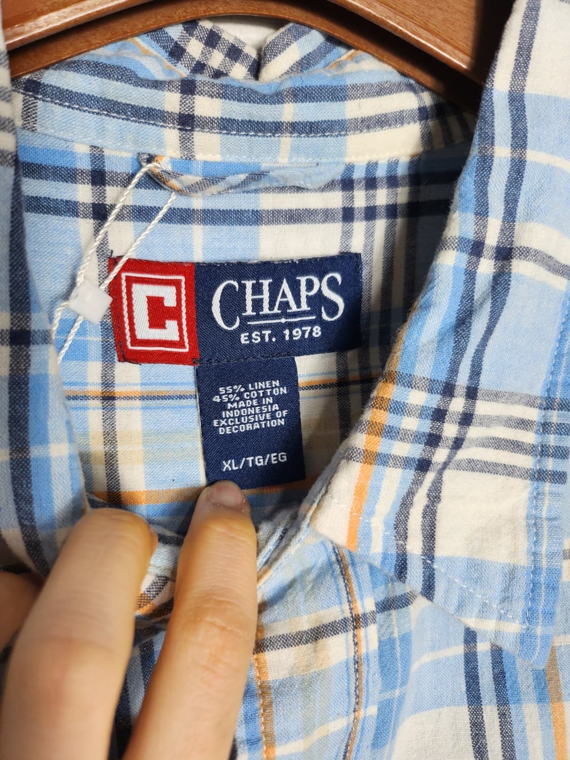 CHAPS 챕스 체크 반팔 셔츠 상품이미지3