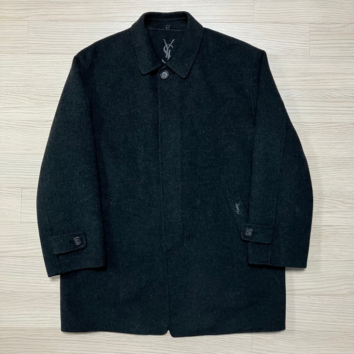 입생로랑 울캐시미어 코트 챠콜 YSL 상품이미지2