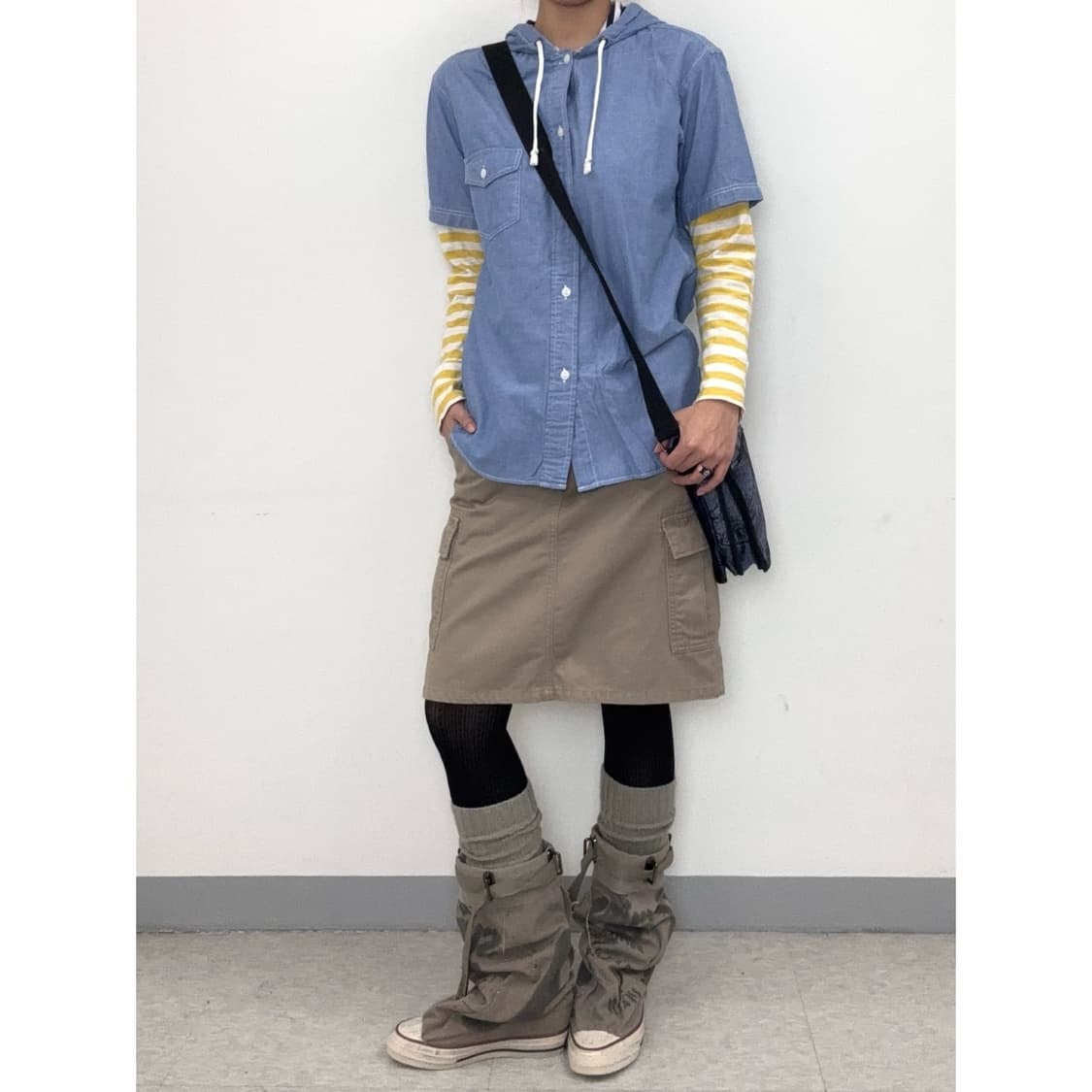 빈티지 데님 후드 셔츠 상품이미지2