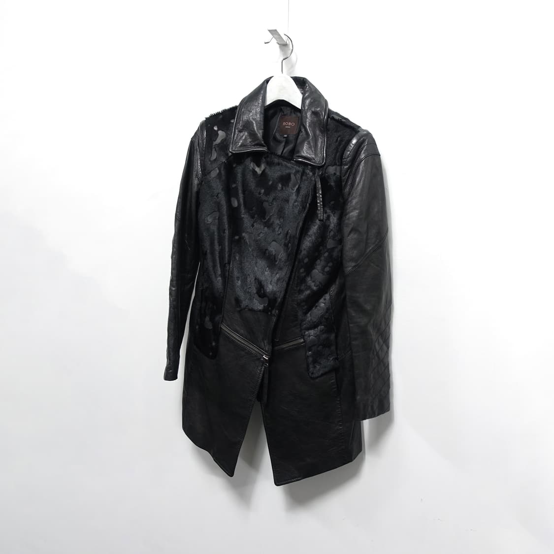 [55] LEATHER  빈티지 레더 송치 도킹 라이더 코트 자켓 상품이미지3