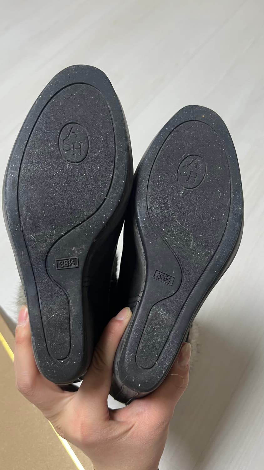 ash 아쉬 퍼 트리밍 가보시 웨지부츠 38 1/2 챠콜 상품이미지9