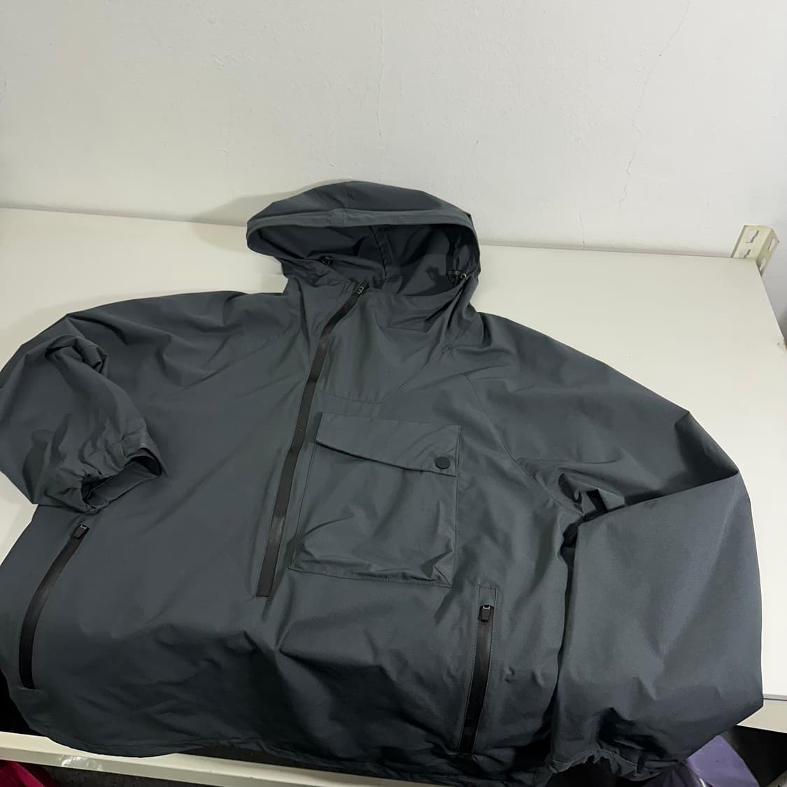L 라퍼지스토어 다크그레이 빅포켓 유틸리티 바람막이 아노락 상품이미지2