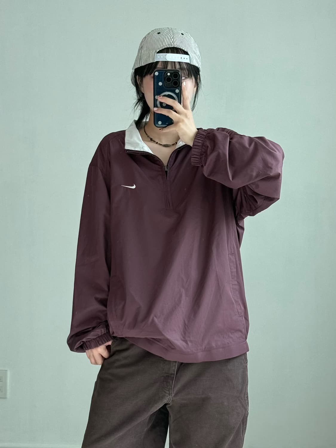 나이키 버건디 반집업 상품이미지5