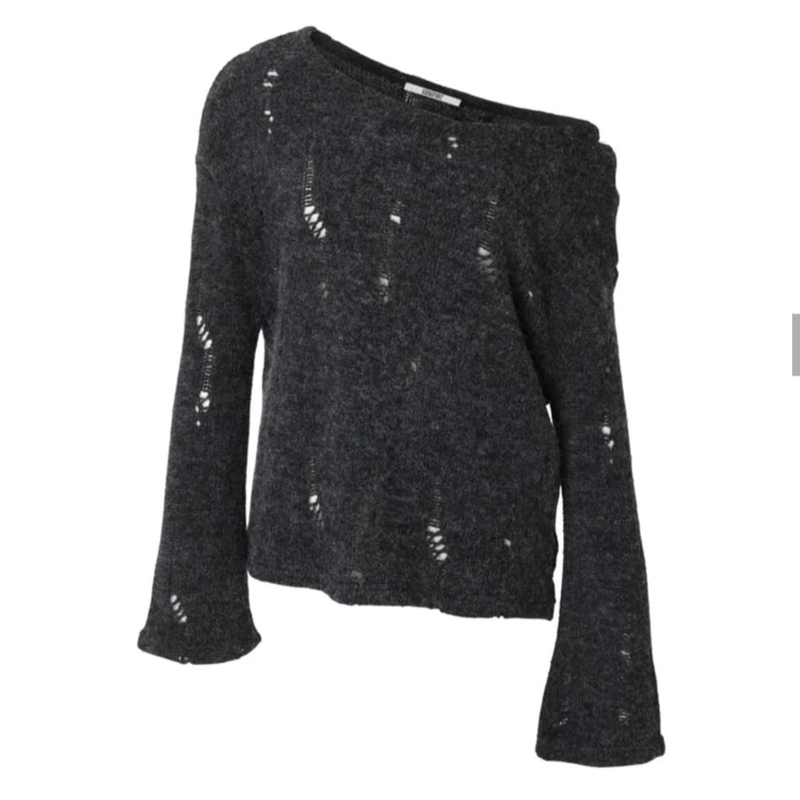 카키포인트 데미지 펀칭 니트 차콜 Damage Punching Knit 상품이미지3