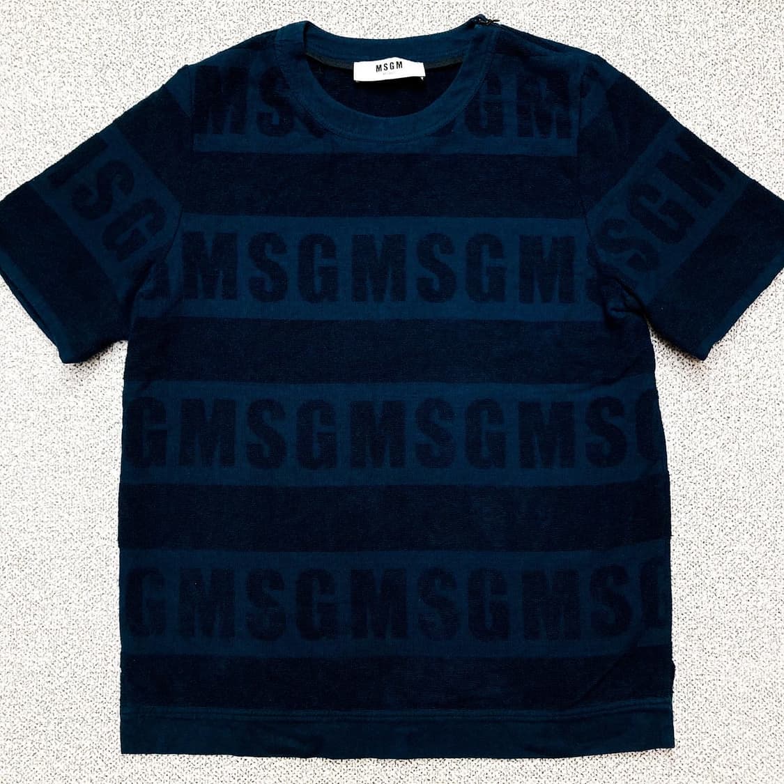 MSGM 엠에스지엠 패턴 반소매 스웨터 반팔티(M) 상품이미지2