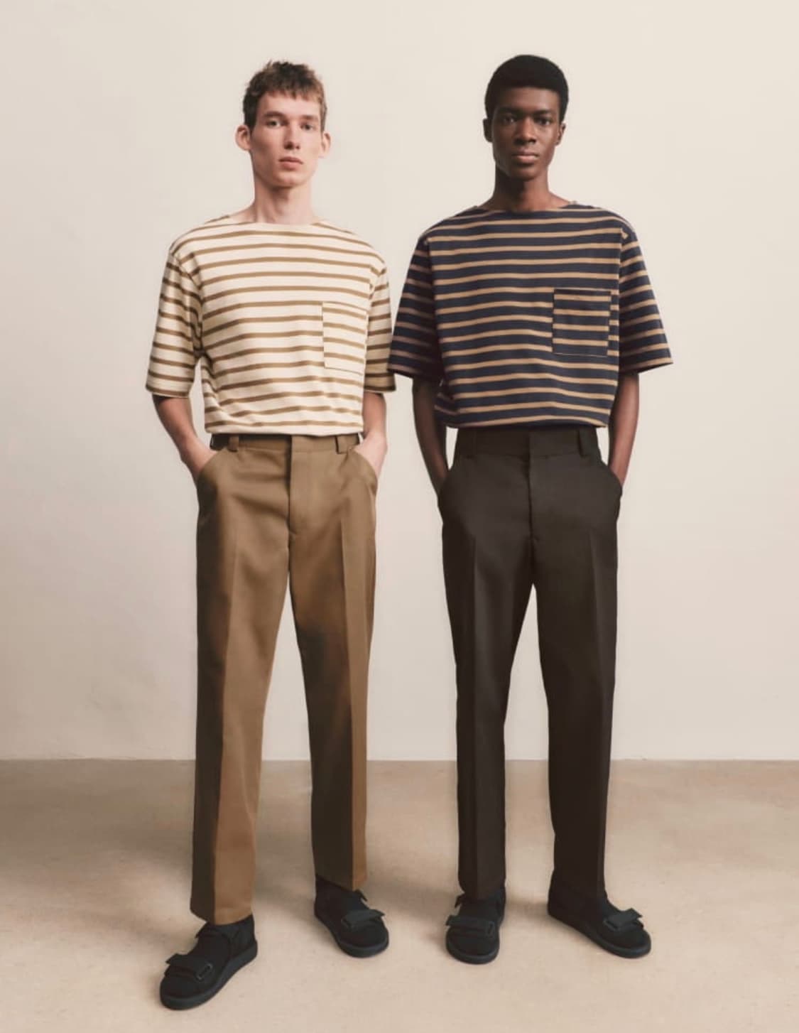 유니클로 U 르메르 보트넥 스트라이프 반팔티 M 상품이미지4