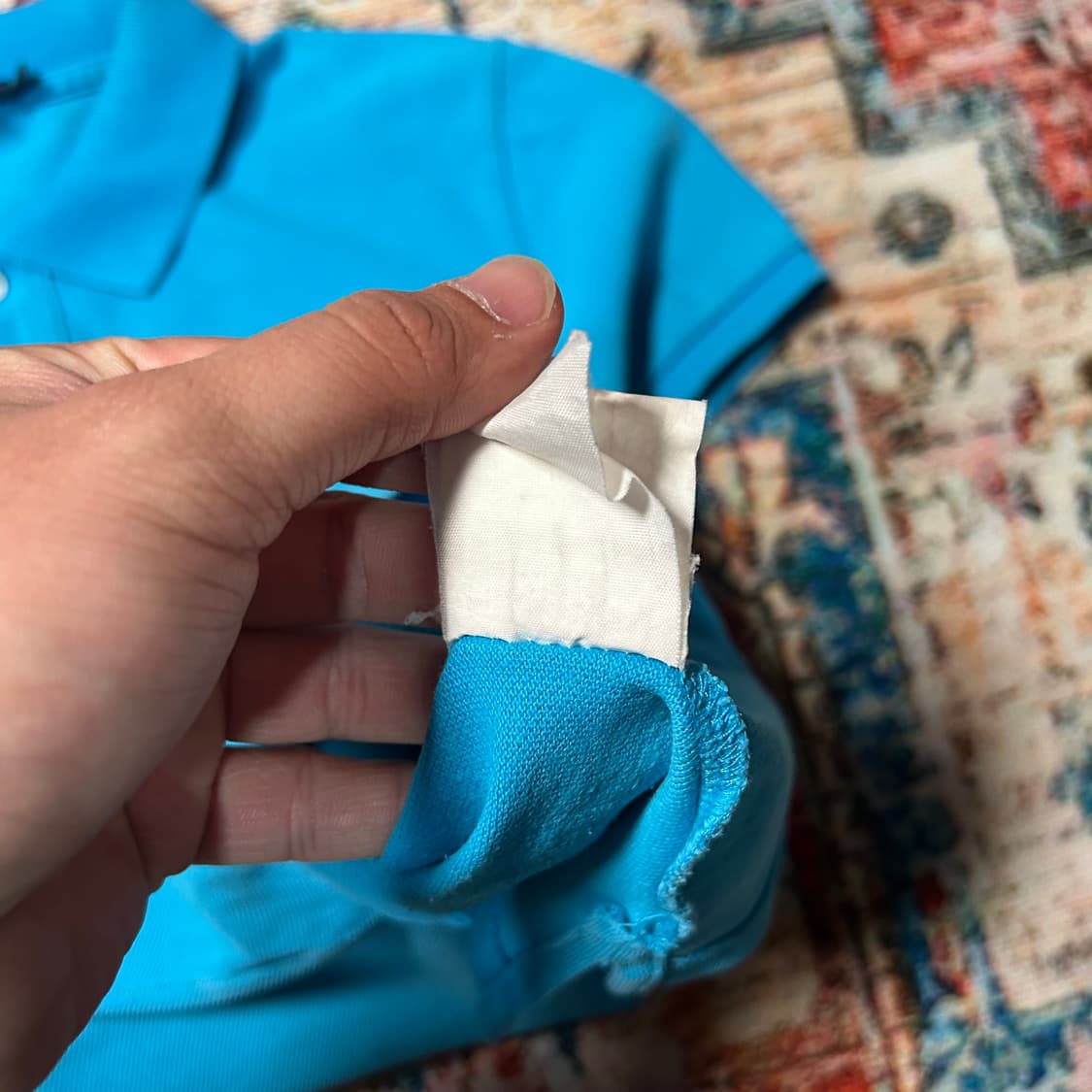 [M] 폴로 랄프로렌 스키니 핏 스카이 블루 포니로고 카라 반팔 상품이미지6