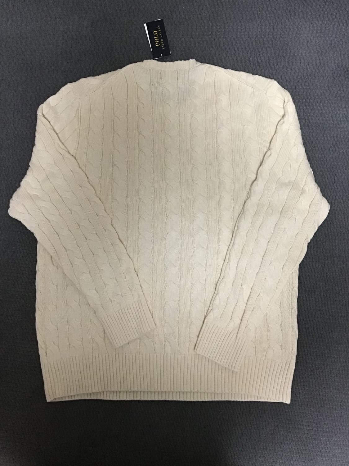 폴로 랄프 로렌 케이블 니트 코튼 스웨터 내추럴 상품이미지3