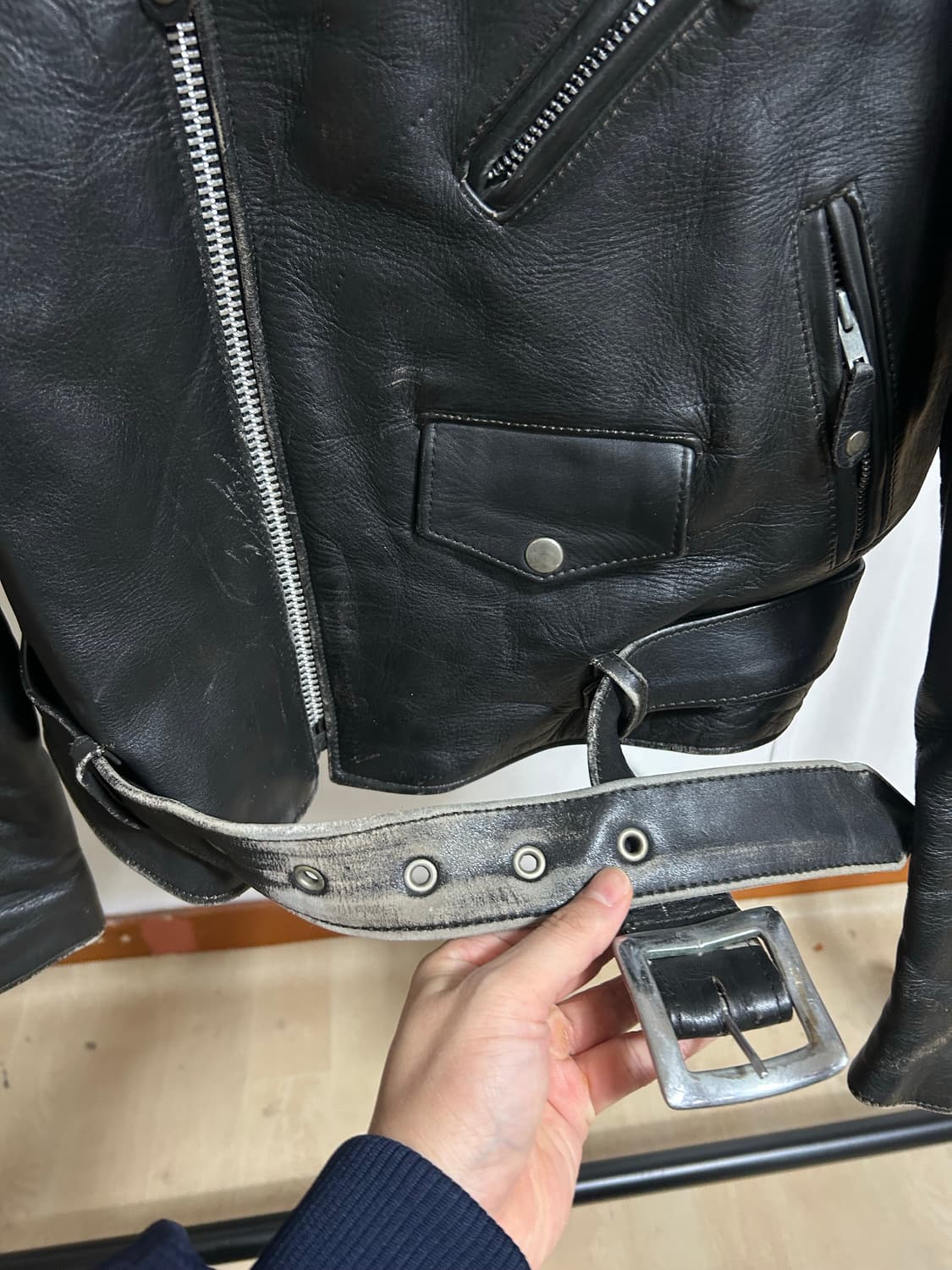 빈티지 레더 라이더 자켓 XL 상품이미지6