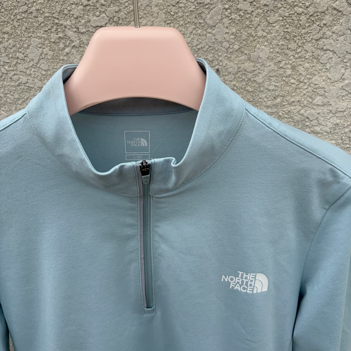 95)노스페이스 스카이블루 반집업 롱슬리브 상품이미지4