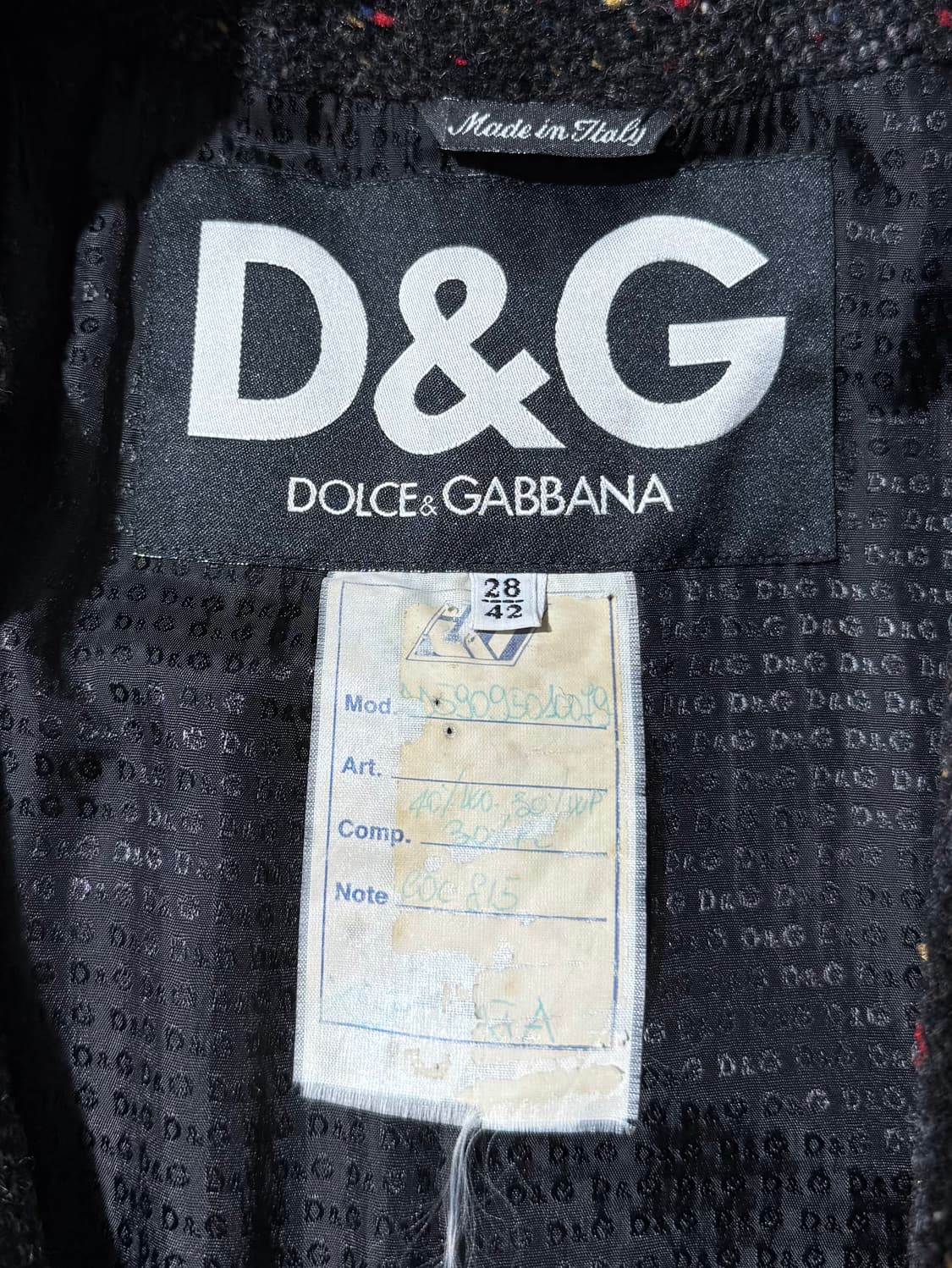 돌체앤가바나 90~00‘s 디퓨전 더블 브레스티드 울 혼방 쉐브론 코트 상품이미지4